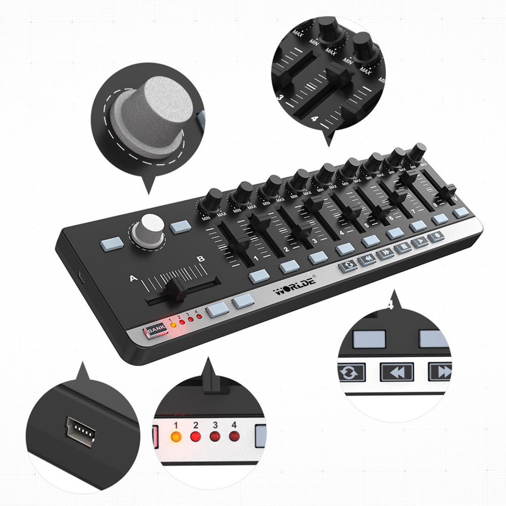 Worlde pengontrol MIDI EasyCon - Midi Controller Pad ulasan dan harga